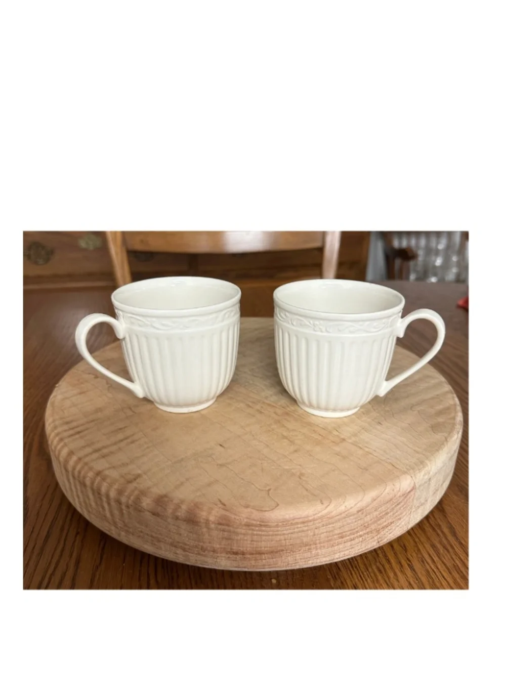 Mikasa Italian Countryside DD900 Coffee Mugs Set of 2 White Stoneware
